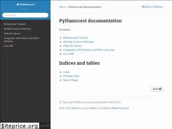 pyhamcrest.readthedocs.io