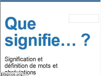 que-signifie.org