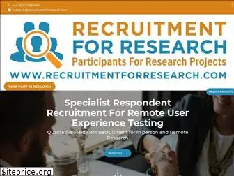 recruitmentforresearch.com