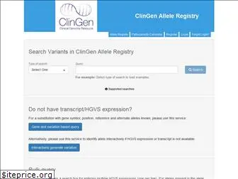 reg.clinicalgenome.org