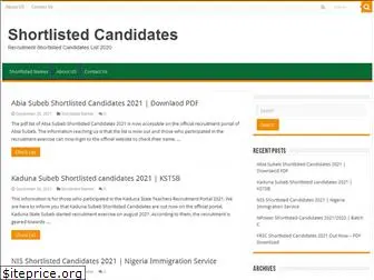 shortlistedcandidates.com.ng