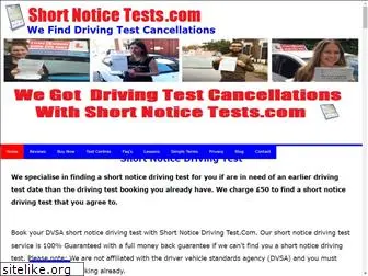 shortnoticedrivingtest.com