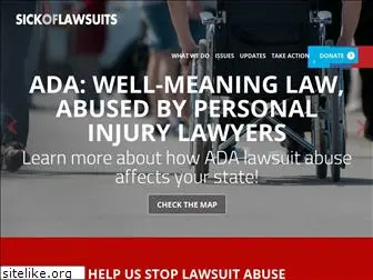 sickoflawsuits.org