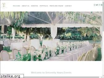 sincerelyyoursevents.com