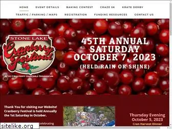 stonelakecranberryfestival.com