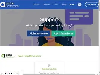 support.alphasoftware.com