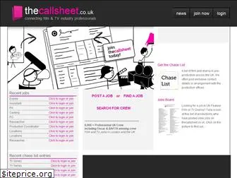 thecallsheet.co.uk