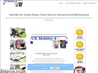 ukmobility4u.co.uk - stairlift warranty repairs insurance service scooters car hoists  stairlifts repair parts