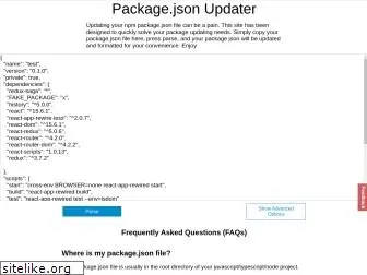 updatepackagejson.com