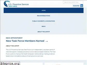 uspreventiveservicestaskforce.org