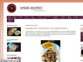 vysyasrecipes.com