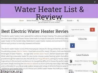 waterheaterlist.com