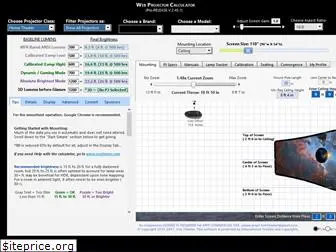 webprojectorcalculator.com