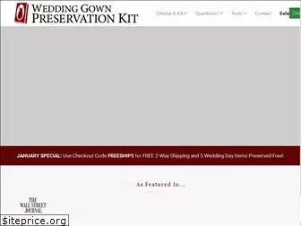 weddinggownpreservationkit.com