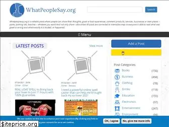 whatpeoplesay.org