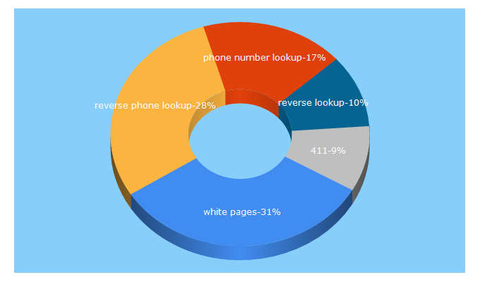 Top 5 Keywords send traffic to 411.com