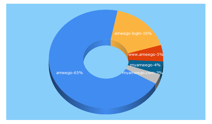 Top 5 Keywords send traffic to ameego.com