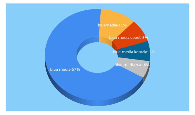 Top 5 Keywords send traffic to bluemedia.pl