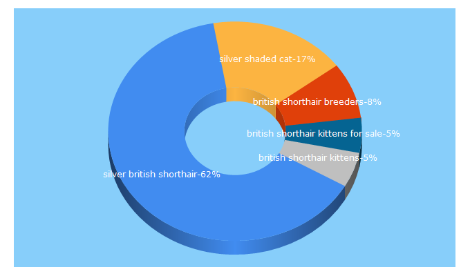 Top 5 Keywords send traffic to britishsilvercats.com