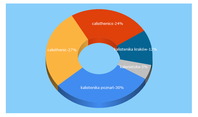 Top 5 Keywords send traffic to calisthenicsacademy.pl