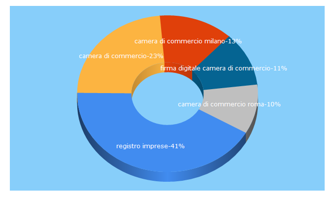 Top 5 Keywords send traffic to camcom.it