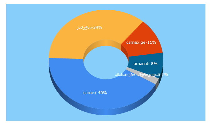 Top 5 Keywords send traffic to camex.ge