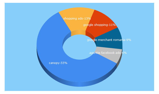 Top 5 Keywords send traffic to canopy.ro