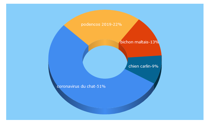 Top 5 Keywords send traffic to chatsichiens.com