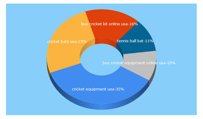 Top 5 Keywords send traffic to cricketequipmentusa.com