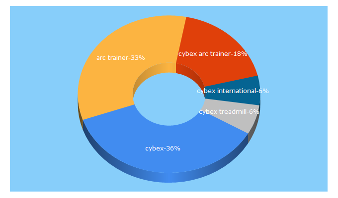 Top 5 Keywords send traffic to cybexintl.com