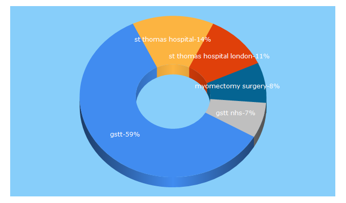 Top 5 Keywords send traffic to gstt.nhs.uk