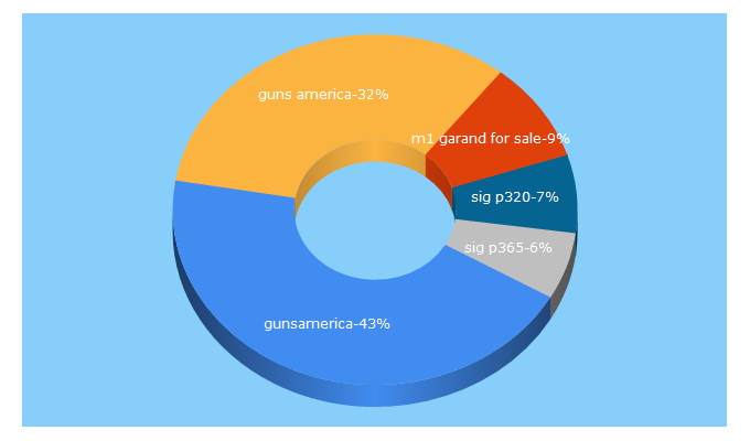 Top 5 Keywords send traffic to gunsamerica.com