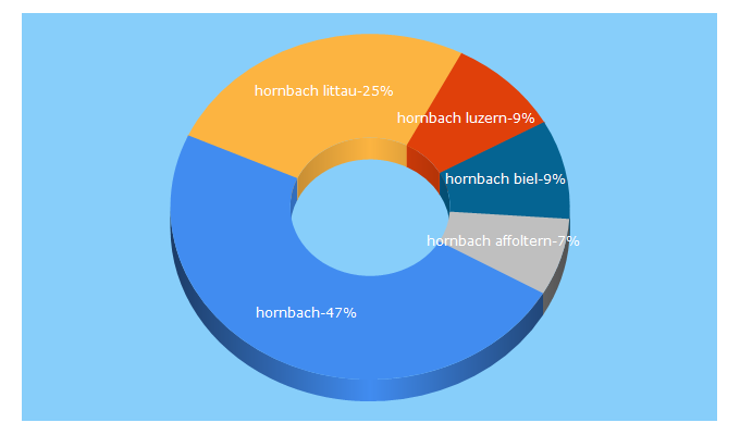 Top 5 Keywords send traffic to hornbach.ch