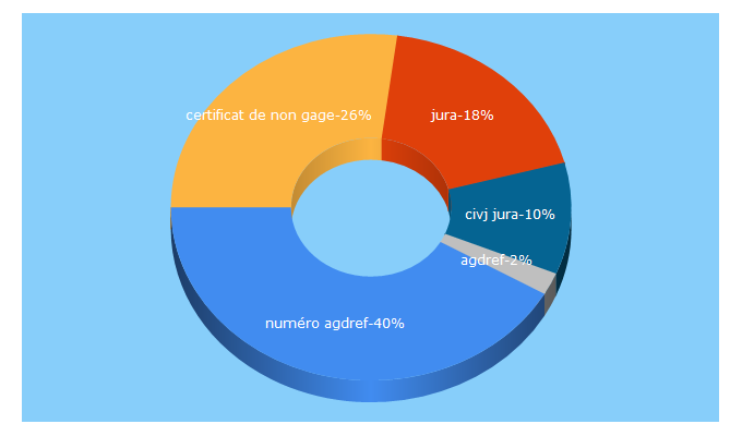 Top 5 Keywords send traffic to jura.gouv.fr