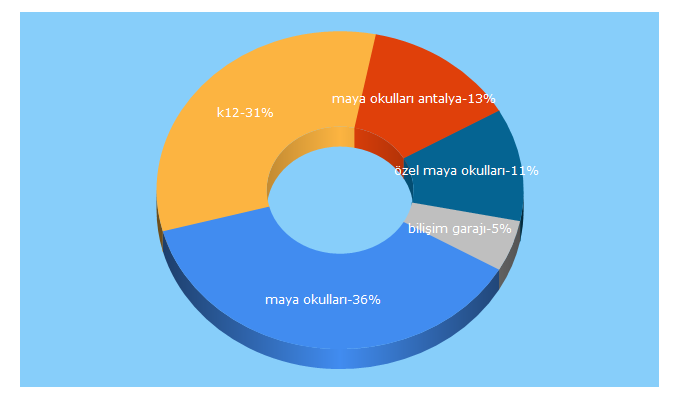 Top 5 Keywords send traffic to maya.k12.tr