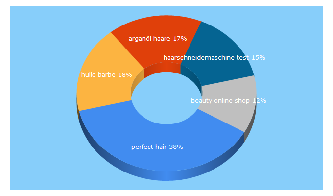 Top 5 Keywords send traffic to perfecthair.ch