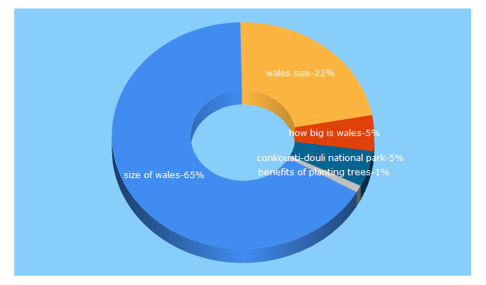 Top 5 Keywords send traffic to sizeofwales.org.uk