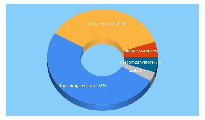 Top 5 Keywords send traffic to thecompanystore.com