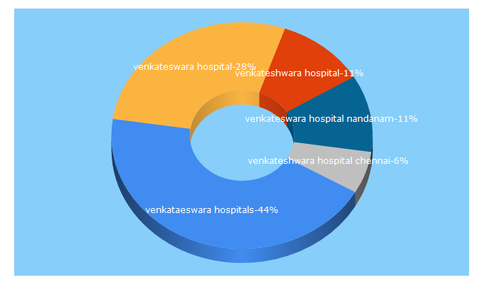 Top 5 Keywords send traffic to vhospitals.com