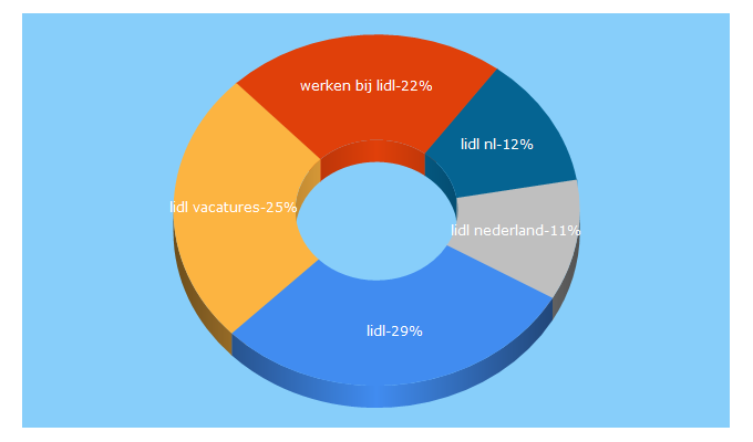 Top 5 Keywords send traffic to werkenbijlidl.nl