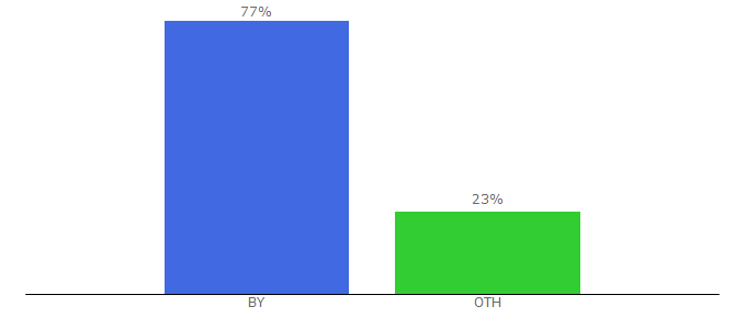 Top 10 Visitors Percentage By Countries for 24minsk.by