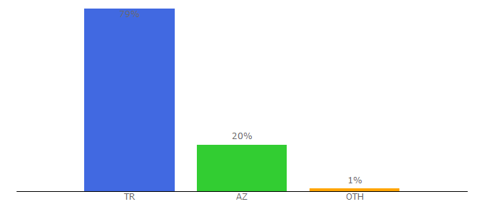 Top 10 Visitors Percentage By Countries for borakasmer.com