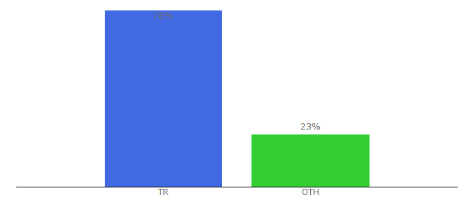 Top 10 Visitors Percentage By Countries for ozgurder.org